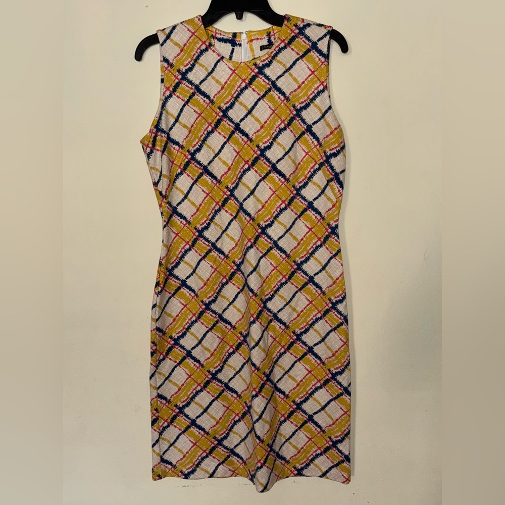 J. McLaughlin Yellow and Blue Plaid Dress